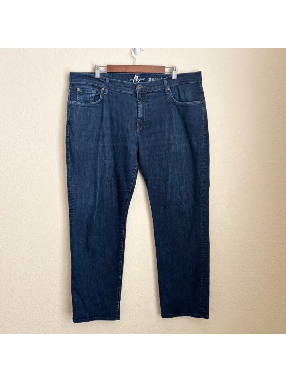 7 For All Mankind Mens Standard Fit Dark Wash Jeans Size 40 Cotton Blend Made In